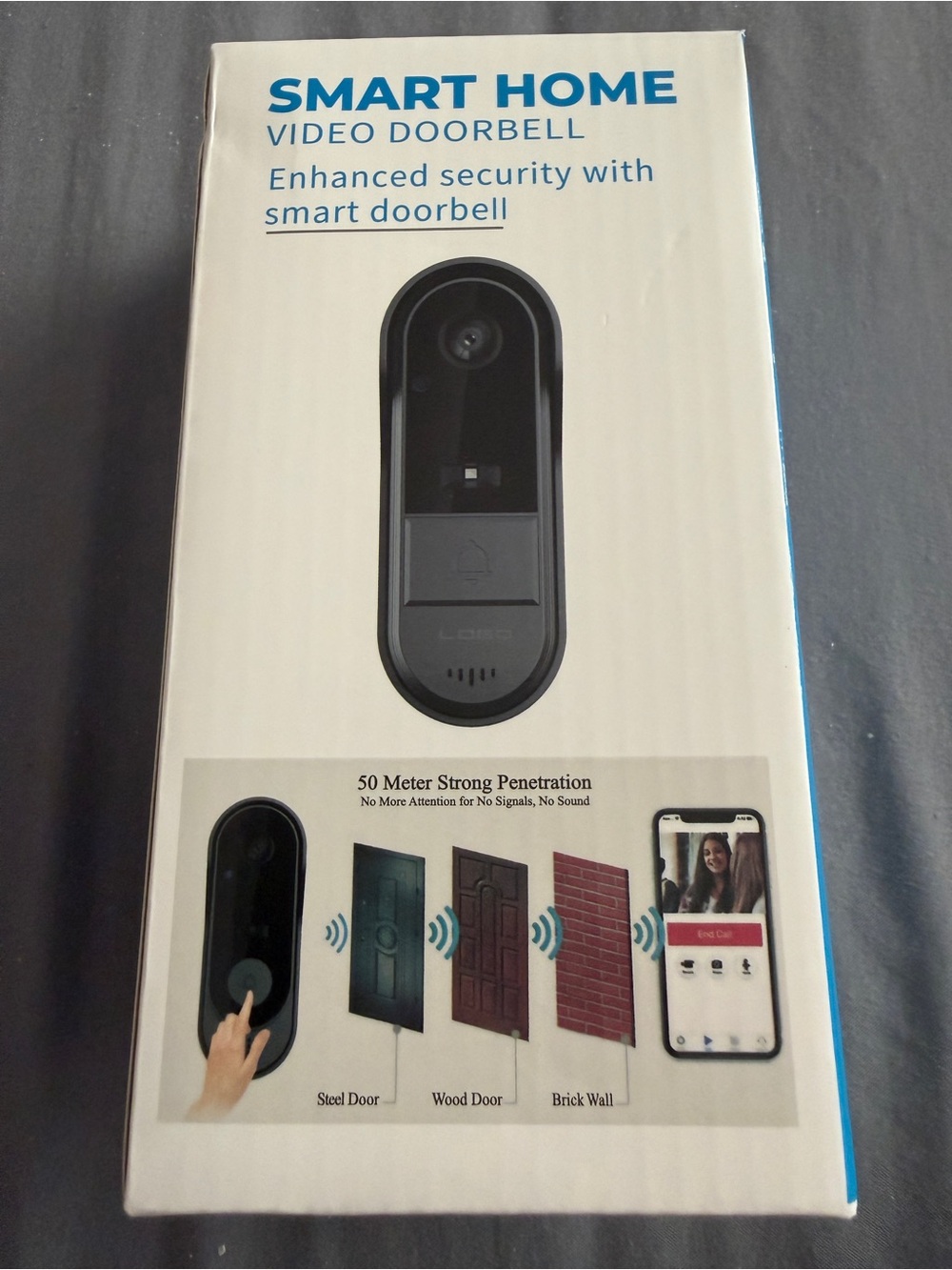 Smart Home Wireless Wi-Fi Video Doorbell w/ Night Vision & Two-Way Audio